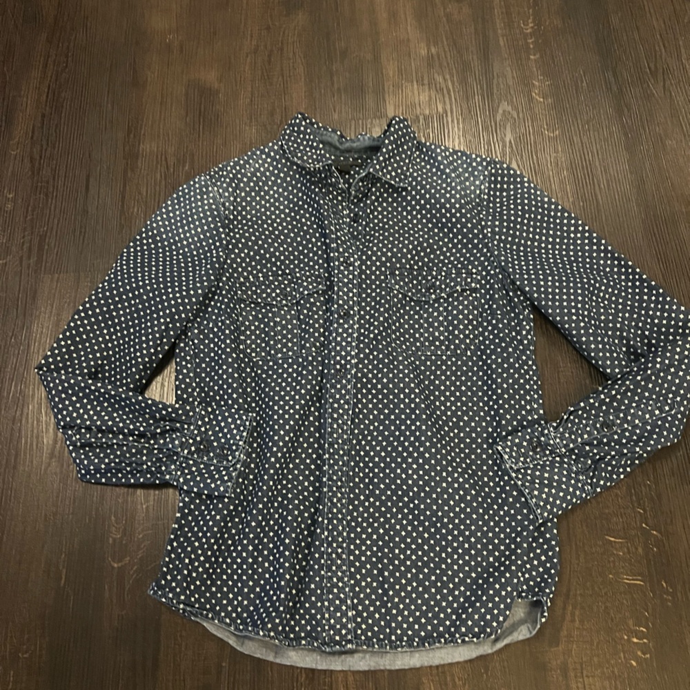 J. Crew denim star patterned shirt